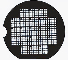 EM-Tec finder TEM support grids, 300 mesh-F3, corner of each 5x5 squares identified with letters A-U